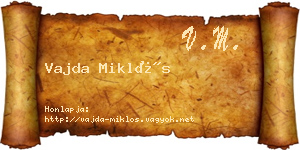 Vajda Miklós névjegykártya