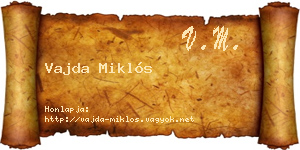 Vajda Miklós névjegykártya